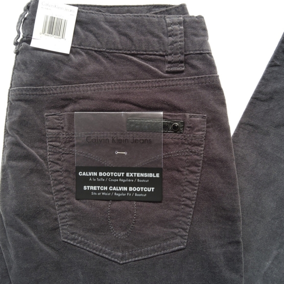 Calvin Klein Jeans Gunmetal Velvet Bootcut Pant NEW- Sz. 6 - Picture 3 of 6